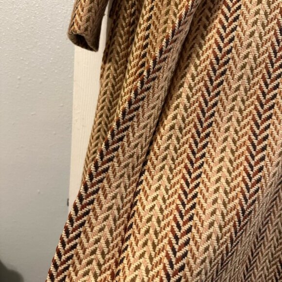 Vintage Herringbone Wool Coat with Belt - Picture 12 of 14